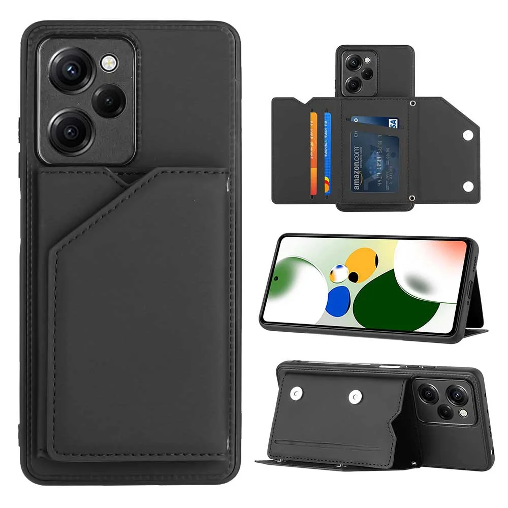 

For Xiaomi Poco X3 M3 M4 X5 Pro X4 NFC Luxury Case Leather Card Slot Back Cover for Redmi Note 11S 11E 11 T 12S 12R 12 Pro Funda