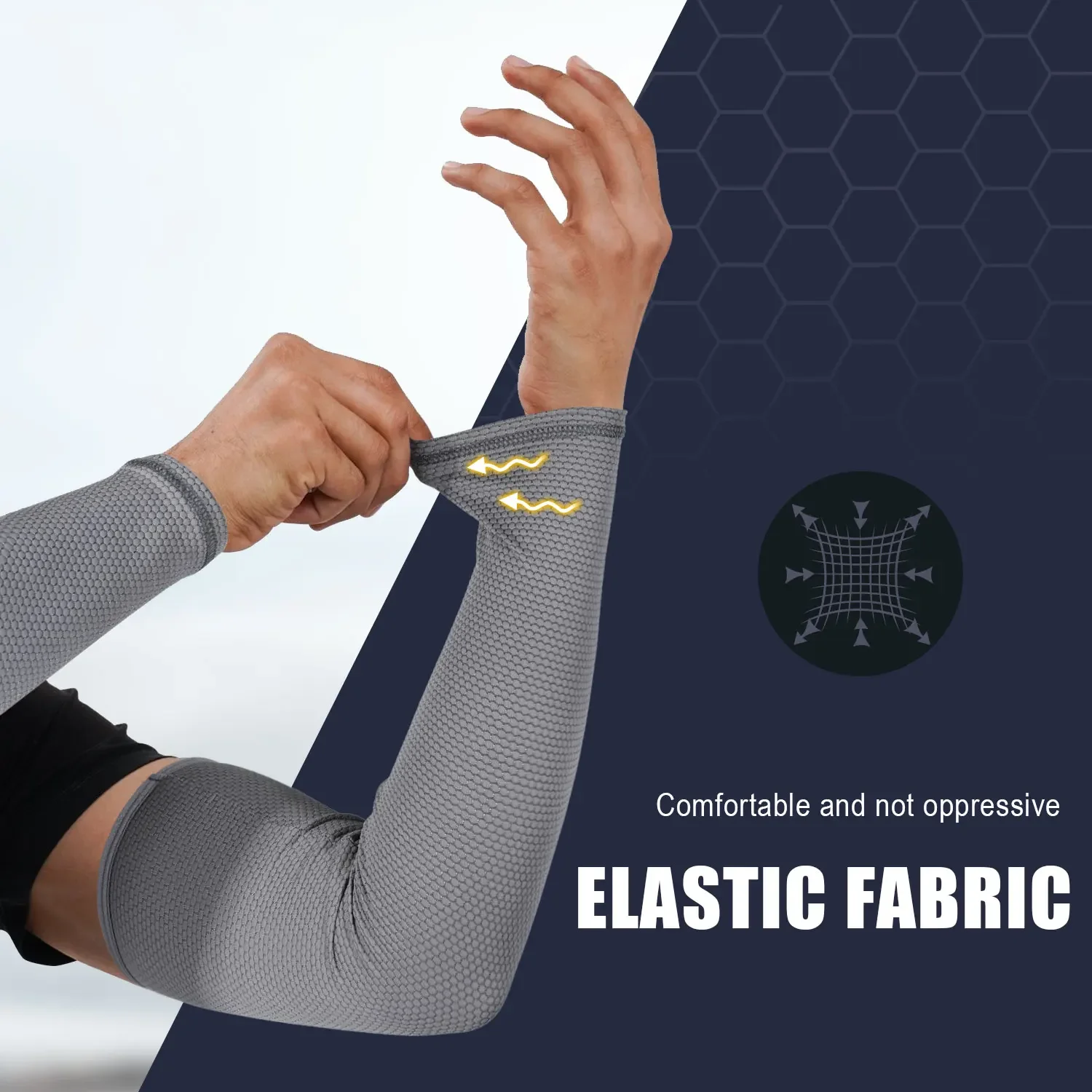 Arm Sleeves 1 Pair Cooling Arm Sleeve Cycling Sleeve Breathable Elastic Arm Cover Sun Protection Outdoor Sports Riding Bicycle Accessories