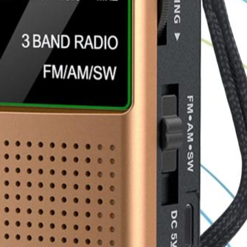 포켓 미니 라디오 AM/FM/SW 휴대용 라디오 배터리 충전식 유선 이어폰 연..