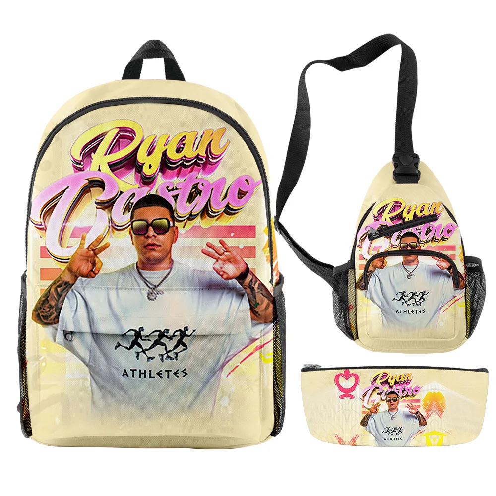 

Ryan Castro Backpacks Hip Hop Rapper 3 Pieces Sets Zipper Daypack Unisex Shoulder Bag Pencil Bag