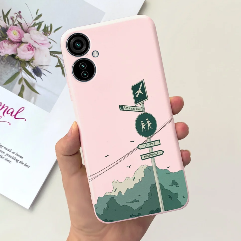 Fashion Cartoon Soft Silicone Black Pink Phone Case Cover