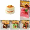 Anti-stress Slow Rising Squeeze Toy Tpr Soft Slow Rebound Toy Cake Shape Simulation Toast Stress Relief Toy Birthday Gift 6