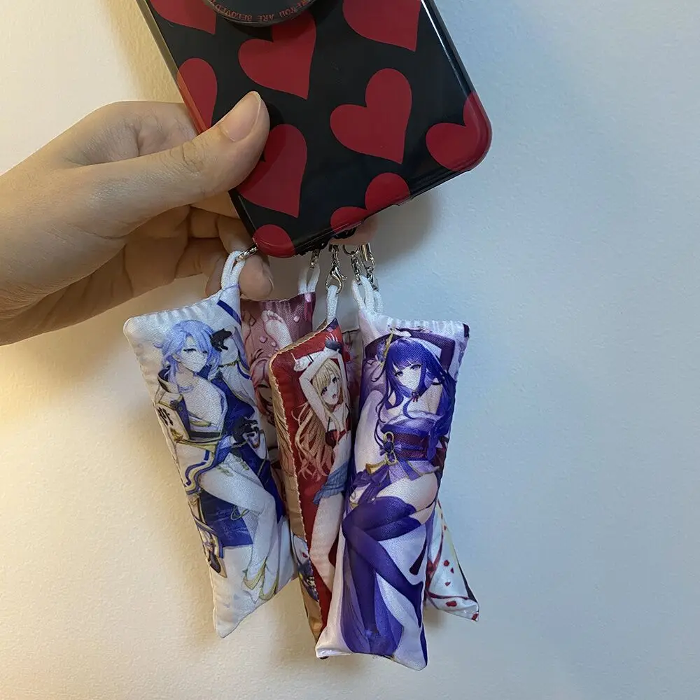 Anime Mini Dakimakura VTuber Shylily Keychain Mini Pillow Hanging Ornament Shalltear Bloodfallen Printed Phone Strap