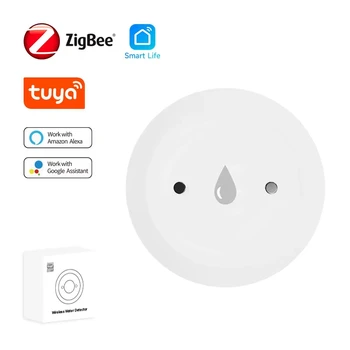 Tuya ZigBee Water Leak Sensor Flood Detector with Smart Life Control Alexa Compatible Home Assistant Water Leakage Alarm 1