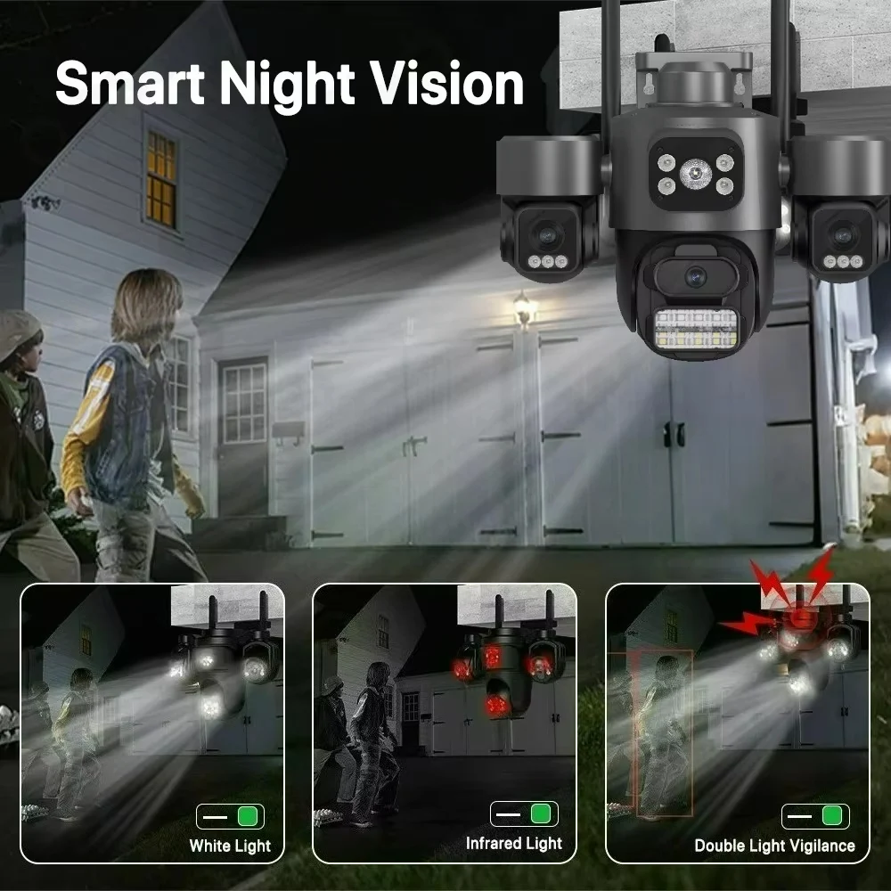 15MP Security Camera iCsee 3-HD Screens Auto Tracking WiFi IP CameraOutdoor CCTV Color Night Vision 2-Way Audio Surveillance Cam 6