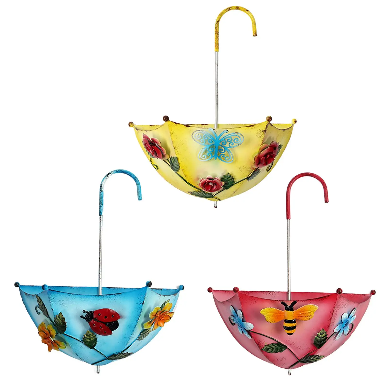 Umbrella Shaped Bird Feeder Hanging Bird Feeder Unique, Water Tray, Food Bowl for Patio Courtyard Backyard