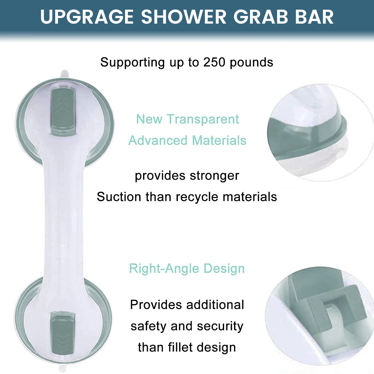 Description Picture 6 of itemShower Handle Suction Grab Bar Toilet Safety Grab Rod Handle Non-slip Support Elderly Disabled Assist Bath Portable Balance Bar