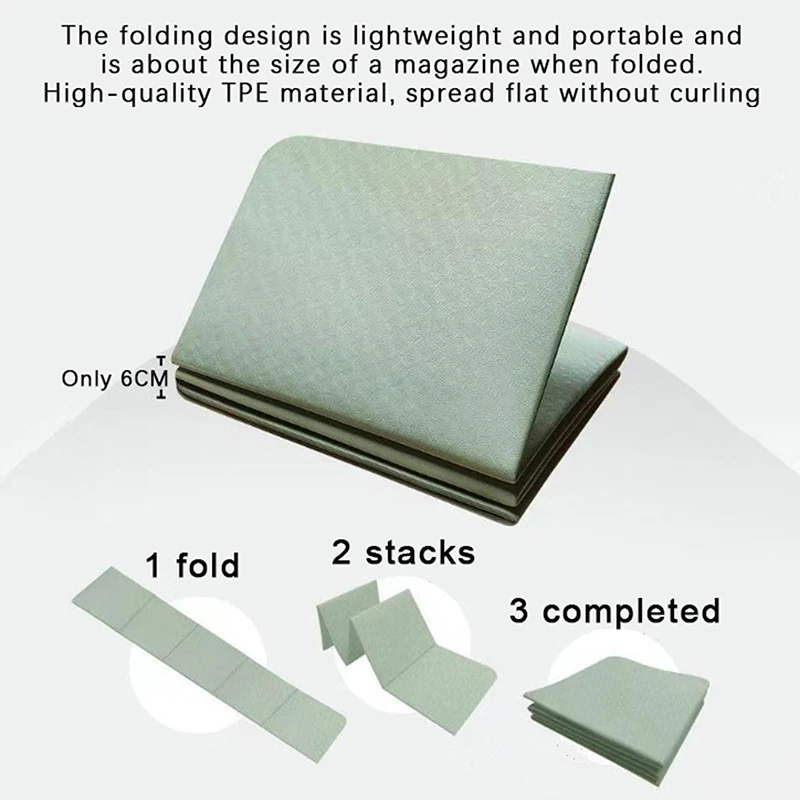 4mm Tpe Folding And Portable Yoga Mat Dual-Sided Non-Slip Surface Exercise Mat Fitness Tasteless Pilates Workout Gym Mats