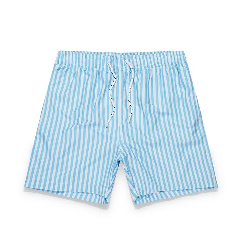 Men's Drawstring Beach Shorts Quick Dry Swim Trunks with Pockets Beachwear Stripe Bathing Suits Swimming Shorts Swimsuits