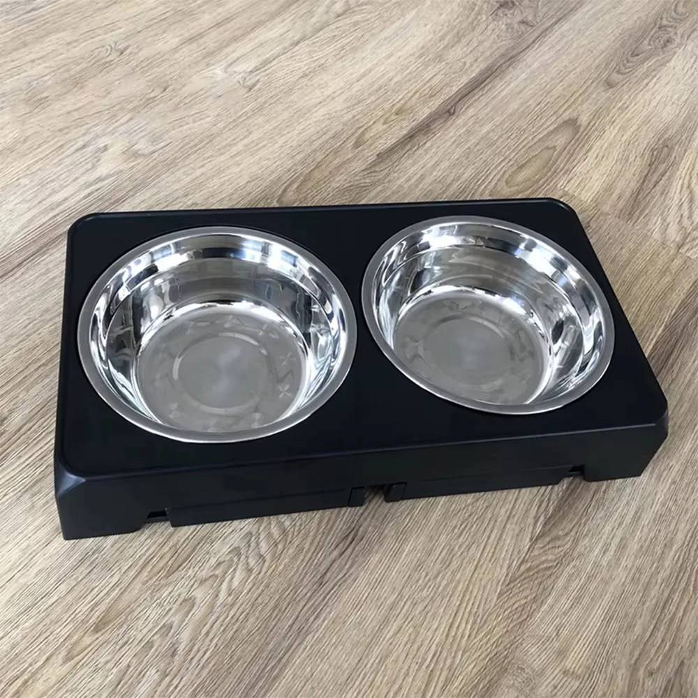 Adjustable Elevated Dog Feeder, Raised Dog Bowl Stand with Double Stainless Steel Food Water Bowls, Ergonomic Pet Feeding Station for Small Medium Large Dogs 6