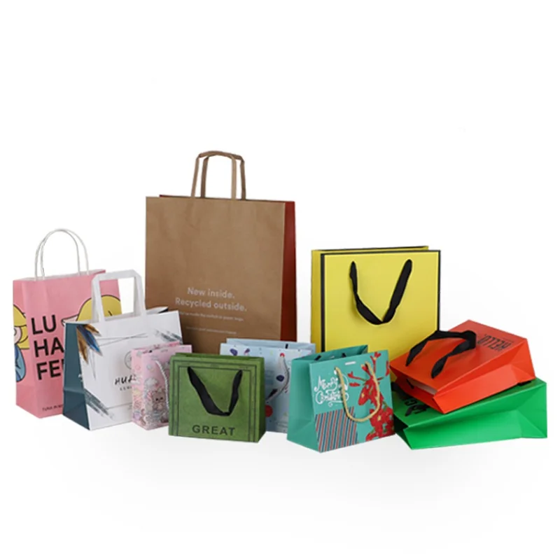 

Custom Customized Paper Gift Bag With Handles Paper Bag Thank You Bags for Boutique Custom Kraft Paper Bags Wholesale