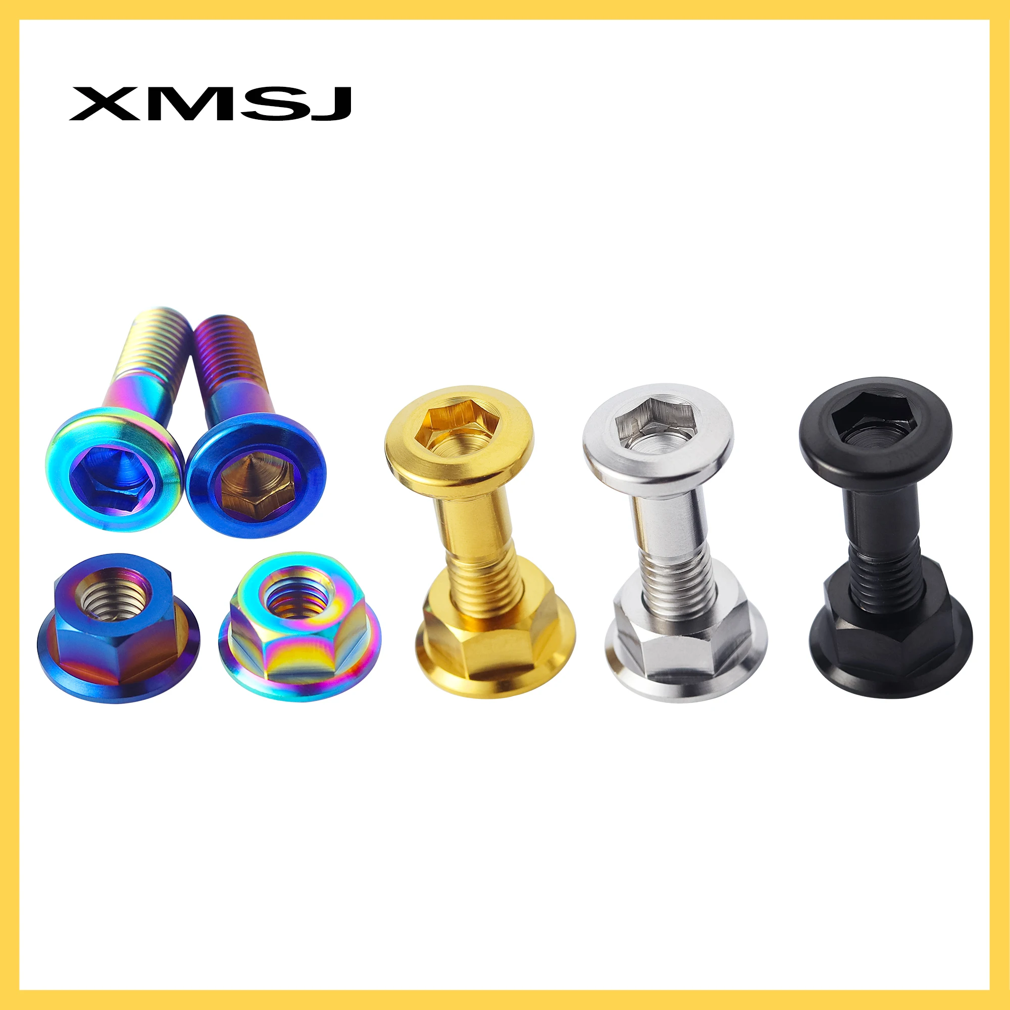 XMSJ Motorcycle Universal M8 Sprocket Bolts Rear Chain Disc Bolts Chainwheel Chain Disk Plate Titanium Screws Nuts