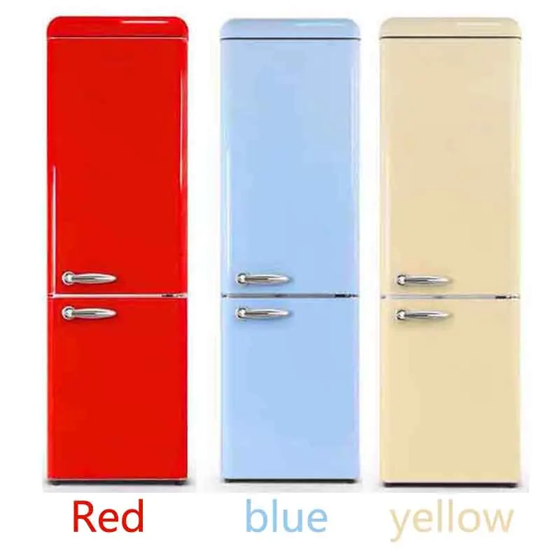 Hot Sale Retro Two-Door Home Refrigerator with Large Capacity Upper & Lower Freezers for Hotels Featuring Compressor