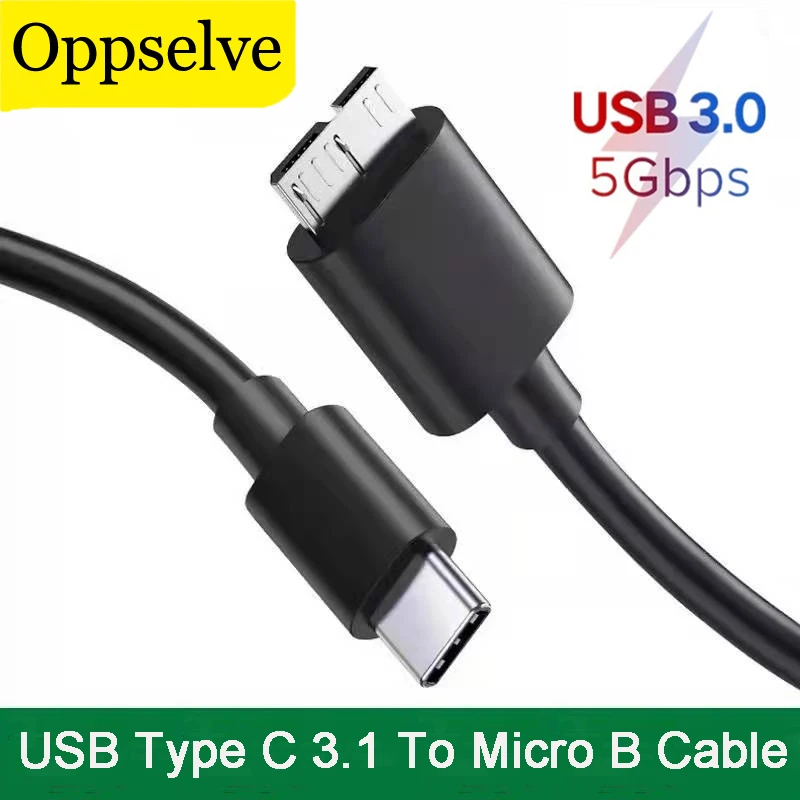 USB 타입 C to Micro B 3.0 케이블 USB C 5Gbps 3A 데이터 커넥터 하드 드라이브 외장 케이블 어댑터, SSD HDD 스마트폰 PC 노트북용