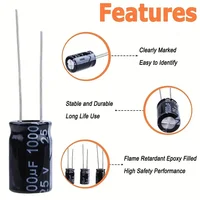 510Pcs/lot 0.1UF-1000UF 24Values Aluminum Electrolytic Capacitors 16-50V mix Electrolytic capacitor Assorted kit and storage box - Image 5