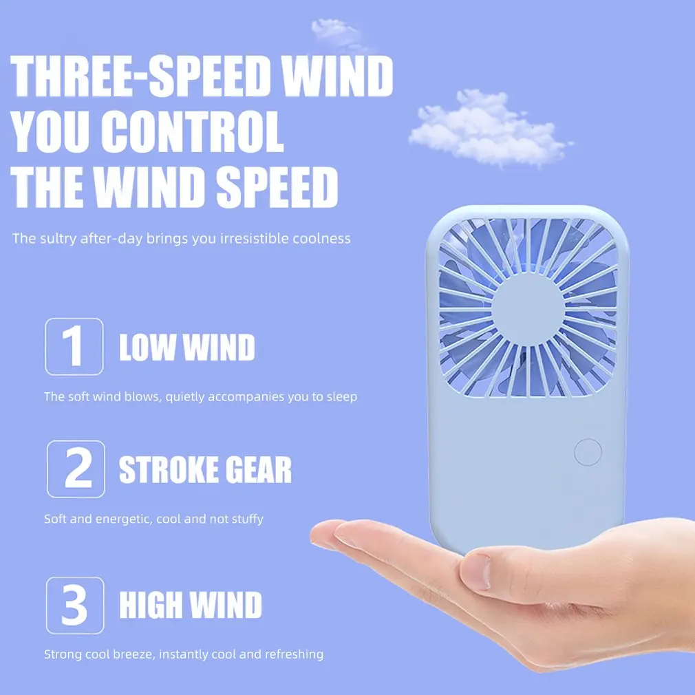 Fan Wind Power USB Rechargeable Handheld Mini Portable Electric Fan Ultra-quiet Desktop Cooling Fans With Mobile Phone Bracket