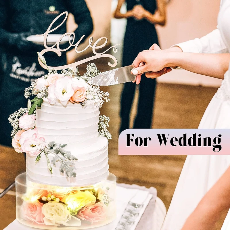 2Pcs Acrylic Cake Stand Fillable Risers with LED Lights, Clear Stackable Cake Display T... - UGI Packaging