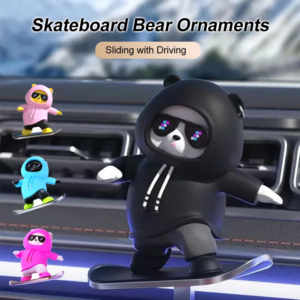 Panda Skater– Ornement de Voiture Élégant et Ludique-GNK