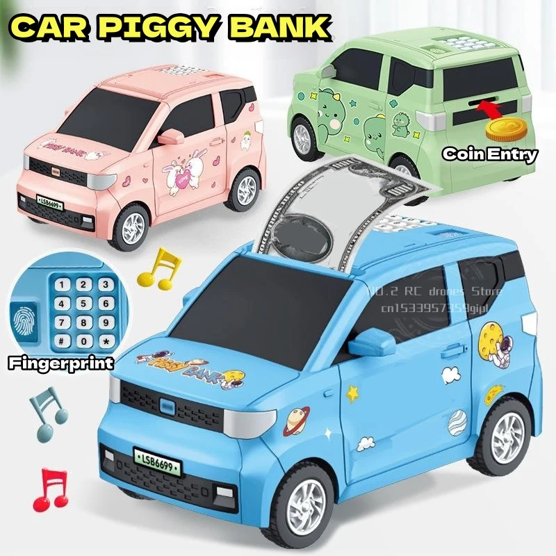 

Intelligence Cash Box Piggy Bank Money Car Fingerprint ATM For Children Digital Coins Cash Mini Saving Safe Deposit Toy Kid Gift