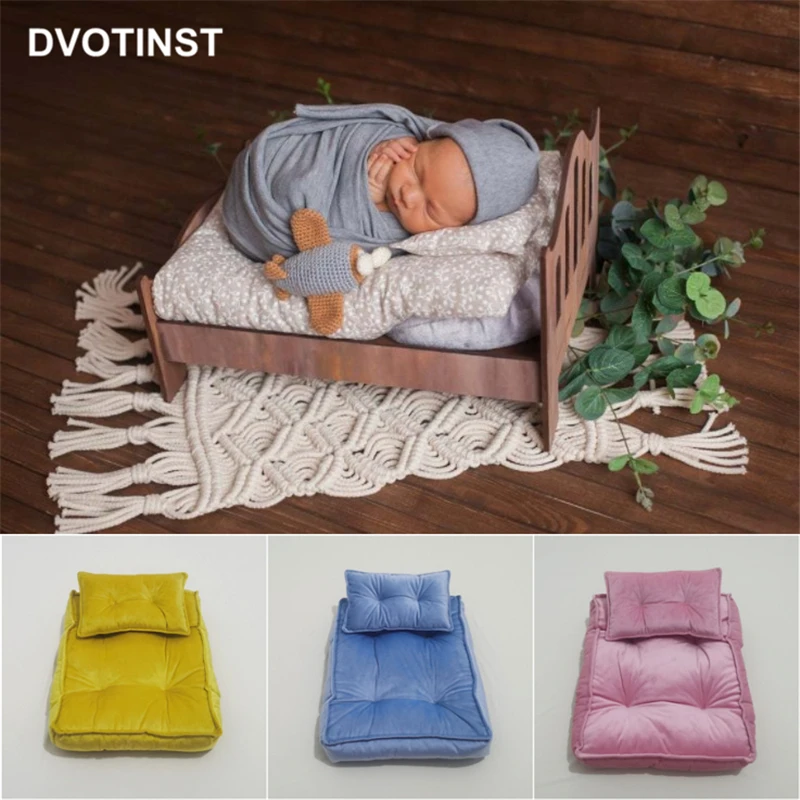 Dvotinst Newborn Baby Photography Props Mini Mattress Posing Pillow Bedding Fotografia Accessories Studio Shoots Photo Props dvotinst newborn photography props for baby girl lace outfits bodysuit headband pillow fotografia accessories studio photo props