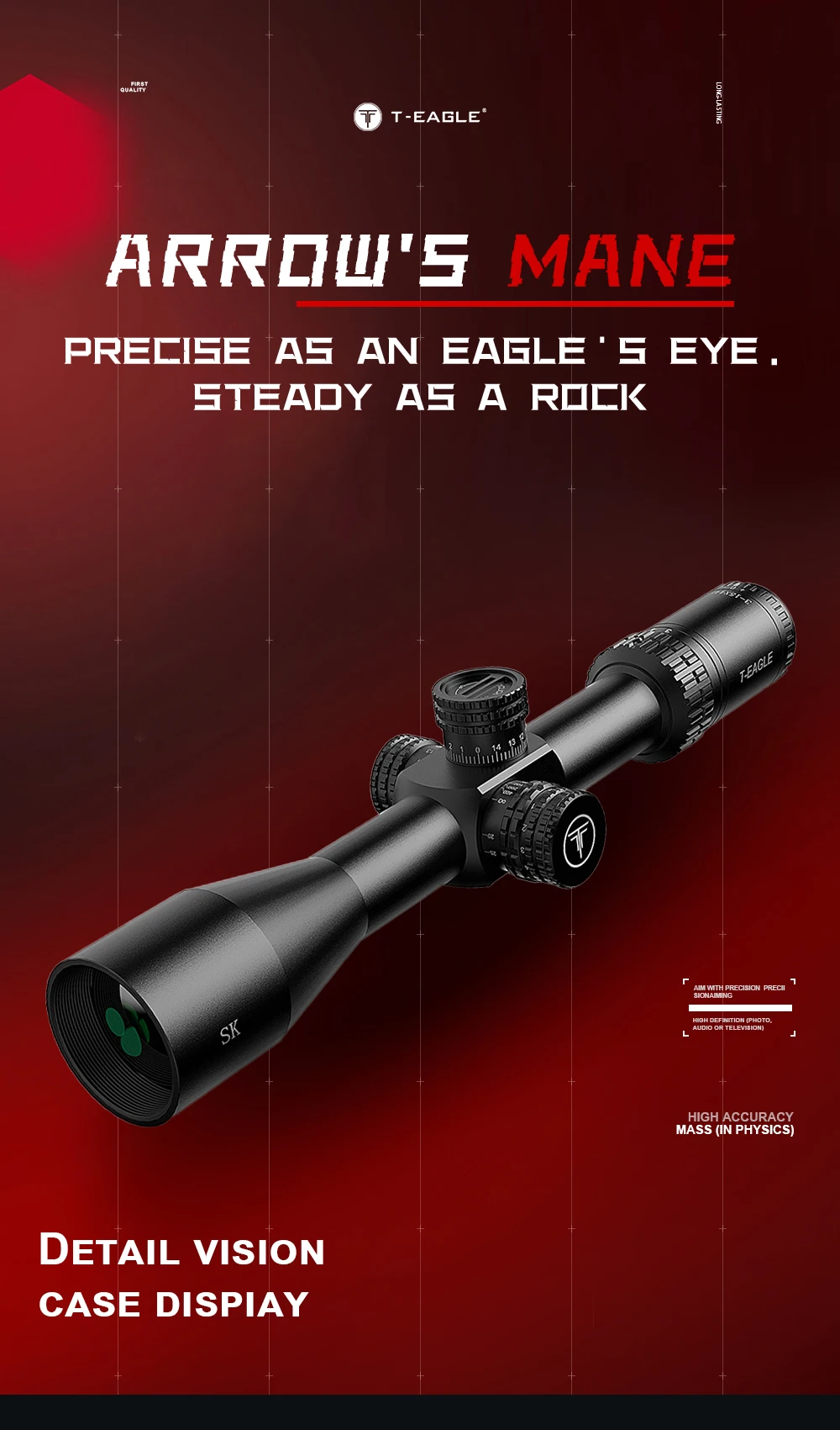 Description Picture 2 of itemT-Eagle SK 3-15x44 FFP IR Hunting Rifle Scope First Focal Plane Riflescopes Tactical Glass Etched Reticle Optical Sights