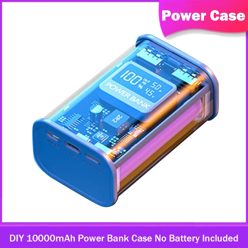 PD22.5W Phone Battery Box Power Supply Case DIY 10000mAh TypeC MicroUSB Phone Batteries Charger DC 5V Fast Charging