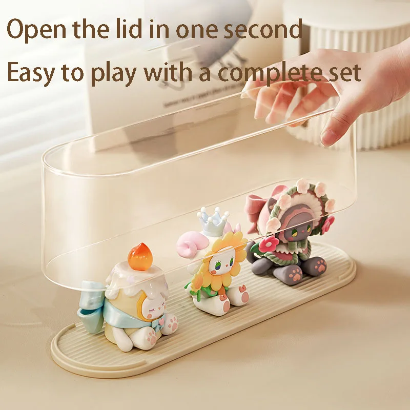 Hand-Run Blind Box Storage Box Transparent PET Material Hand-Run Display Box Dustproof Doll Display Shelf Storage Box