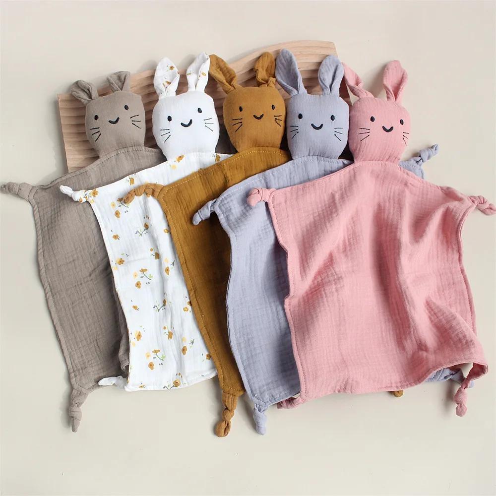 Organic Elephant Lovey,Muslin Security Blankets for Babies,cat Baby Stuffed Animal for Newborn,Baby Snuggle Toy,Baby Gift 2
