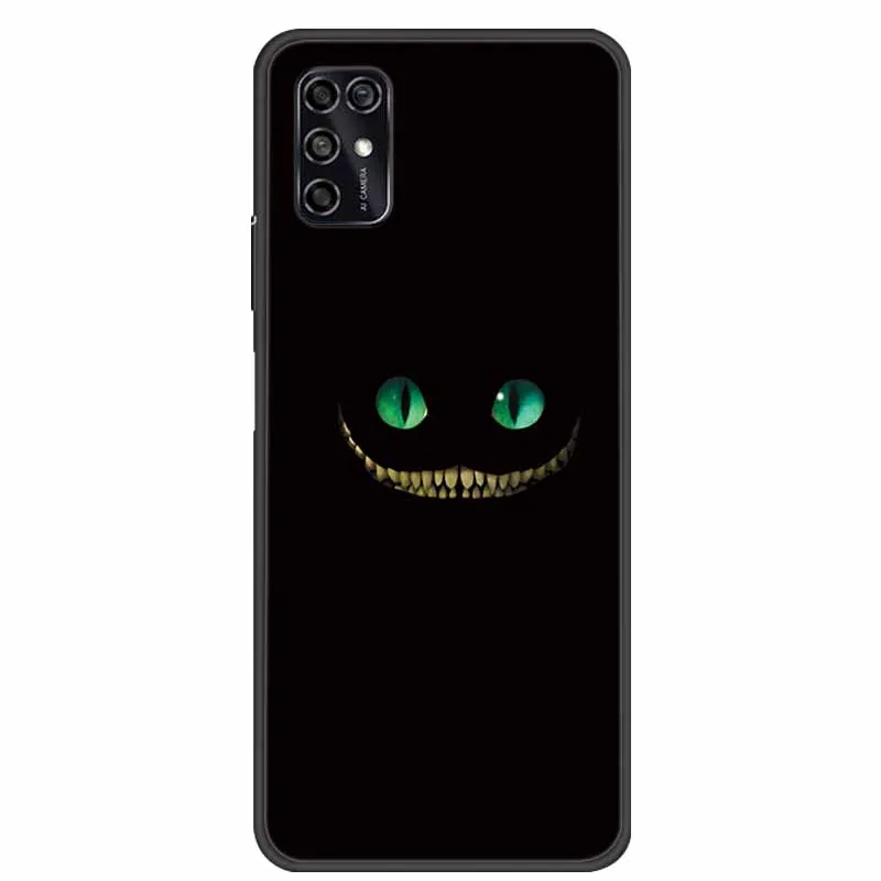Black Silicon TPU Soft Phone Cover with Cartoon Design