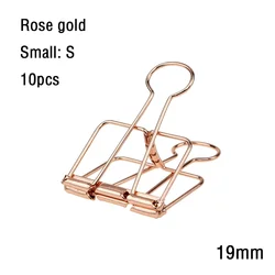 Set of 2-10 Rose Gold and Silver Paper Clip Binder Clips for Office and School Organization (Rose gold  10PCS)