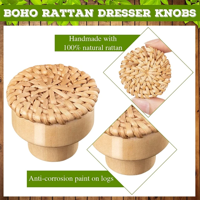 Pomelli Per Mobili In Rattan - 6 Pezzi Con Cacciavite, Per Cassetti E Armadi - Foto 4