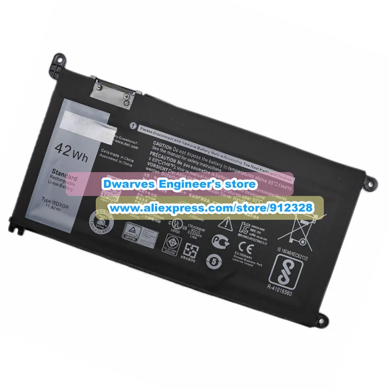 Original 42wh Wdx0r Rrjdx T2jx4 15 1vx1h 11.4v Bateria para Inspiron 7000 Series 17 5770 13 5378 5379 2-em1 P69g Vostro 5471 5482 5570 5567 7580 P61f 13 5000 - Imagem 2