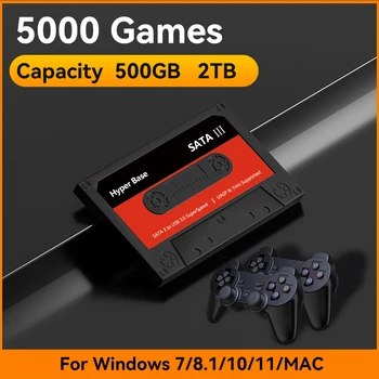 Batocera 외장 게임 하드 드라이브, Windows, MAC용 3D 게임, PS3, PS2, PS1, 게임 큐브, Sega Saturn, N64 레트로 게임용 HDD, 500GB, 2TB