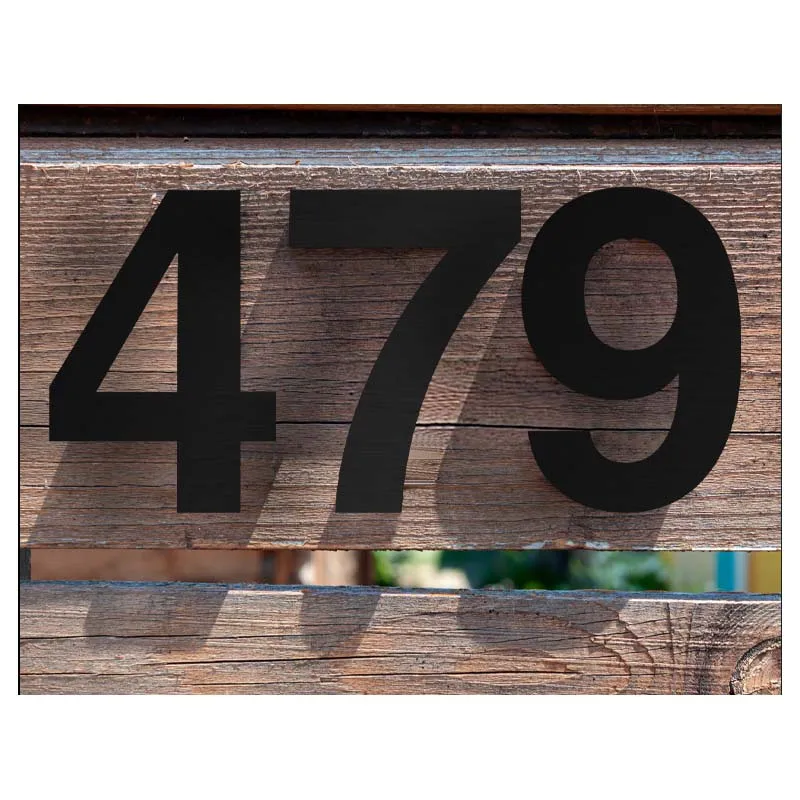 Chiffre De Maison Flottant 5 Pouces Noir, Design Moderne En Acier Inoxydable