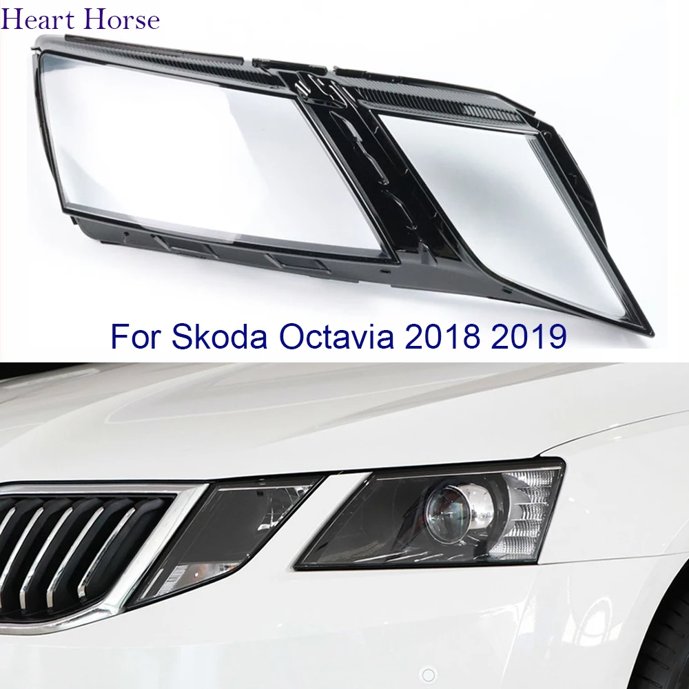 

Headlight Cover Mask Boutique Transparent Lampshdade For Skoda Octavia 2018 2019 Headlamp Shell Plexiglass Replace Original Lens