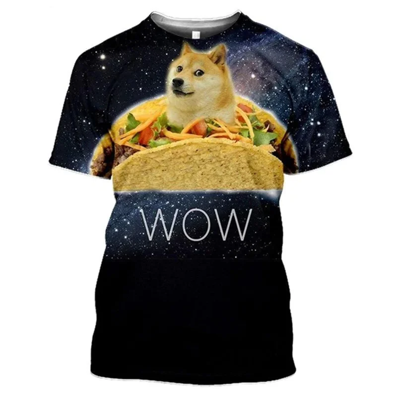 Funny Doge T-Shirts Fashion 3D meme Dog Graphic T Shirt for Men