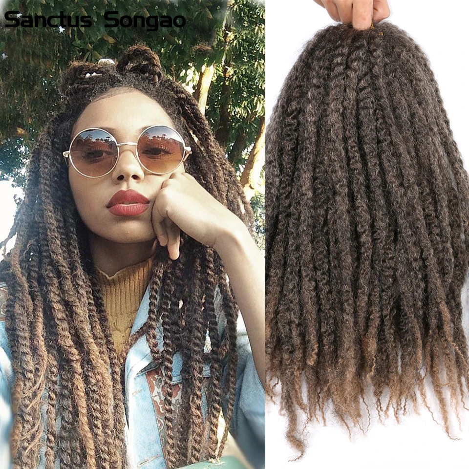 Marley Twist Braiding Hair 18 Inch Afro Kinky Marley Crochet Hair Faux Locs  Synthetic Bob Marley Ombre Braiding Hair Extensions - Synthetic Braiding  Hair(for Black) - AliExpress