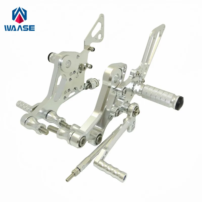 

waase Motorbike CNC Adjustable Rider Rearsets Rearset Footrest Foot Rest Pegs For Ducati Monster 696 795 796 1100 EVO