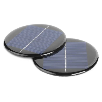 1/2Pcs Mini Solar Panel DIY Power Battery Cell Charger Portable Solar System Board Round Lamp Panel Charging 1