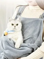 Cozy Pet Carrier Apron for Winter Travel with Built-in Sleeping Bag