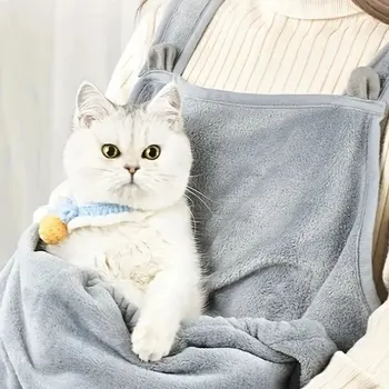 아늑한 반려동물 캐리어 앞치마, 작은 고양이 및 개용, 야외 겨울 여행에 적합, 걸이식 가슴 가방 및 고양이 수면 기능