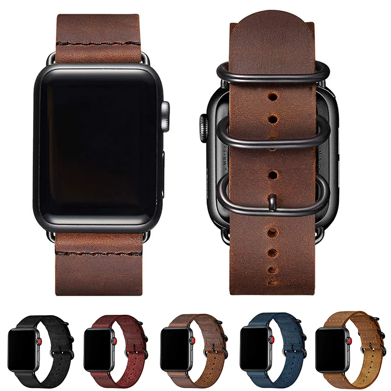 Genuine Crazy Horse Leather Watch Band - Soft Classic Business Strap