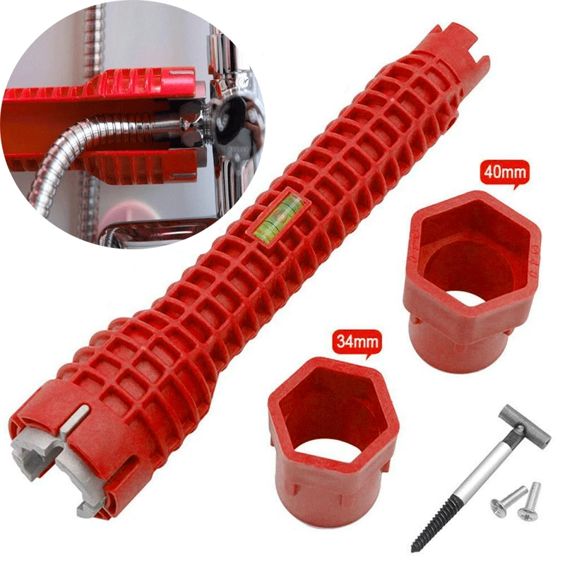 8 In 1 Flume Wrench Antislip Kitchen Sink Repair For Key Wrench