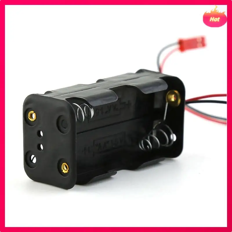 AYHF 12Pack 6V 4XAA Battery Container Case Holder Pack Box JST Plug Receiver For HSP Redcat 1/8 1/10 RC Nitro Power Car Truck