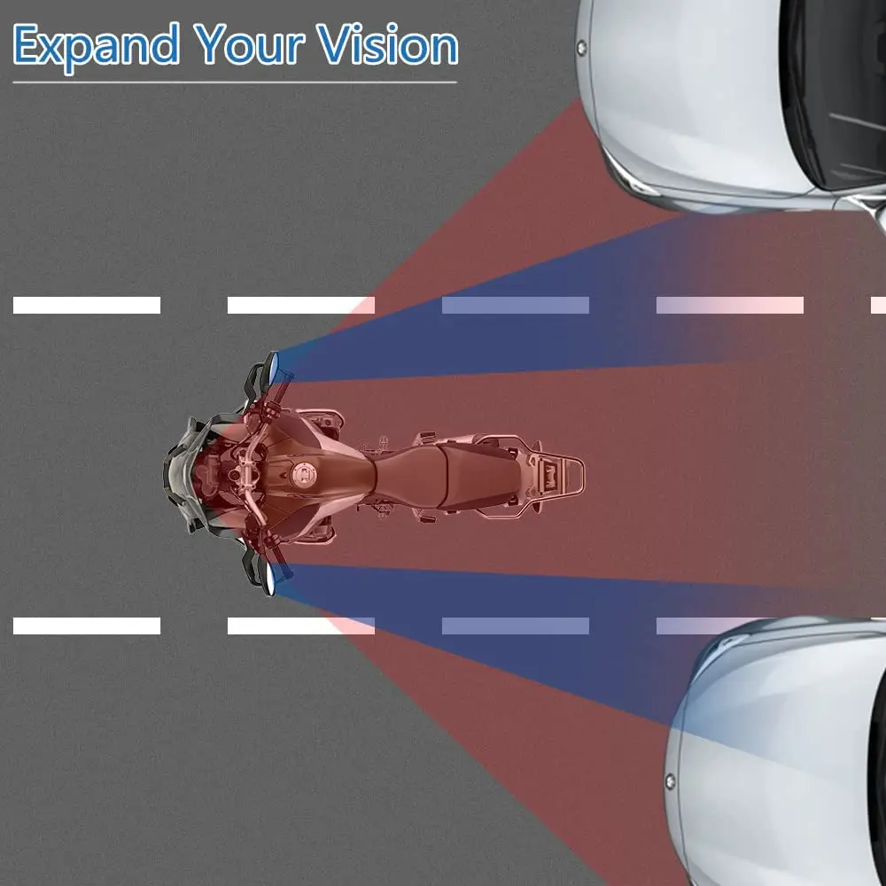 Wide Angle Safety Rearview Mirror for Motorcycles