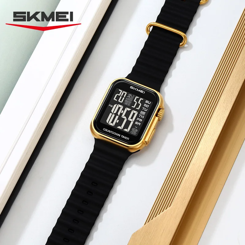 SKMEI 2269 Sport Digital Watch For Man Fashion Luxury Countdown Clock Waterproof Stopwatch 2Time Top Brand Electronic Wristwatch 6