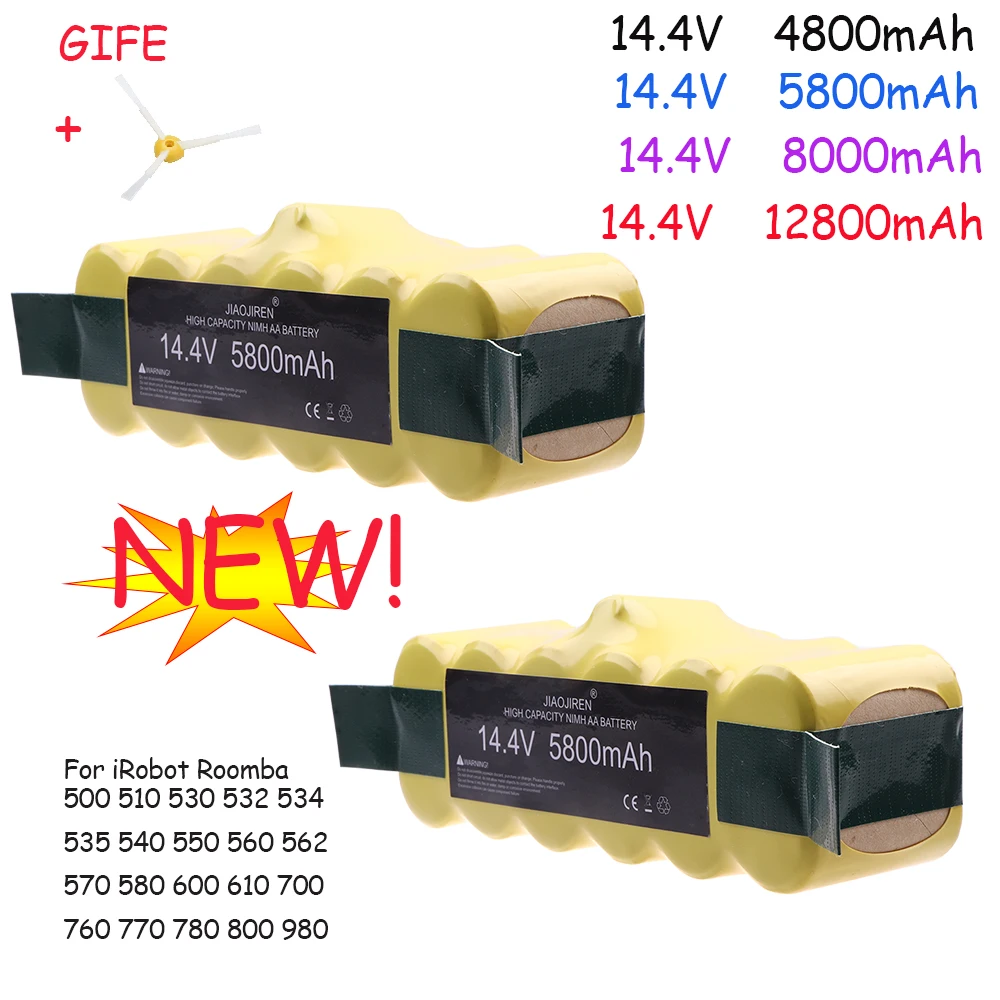 

5800mAh 14.4V Battery For iRobot Roomba 500 600 700 800 900 620 630 650 760 770 870 880 980 Vacuum Cleaner Battery Rechargeable