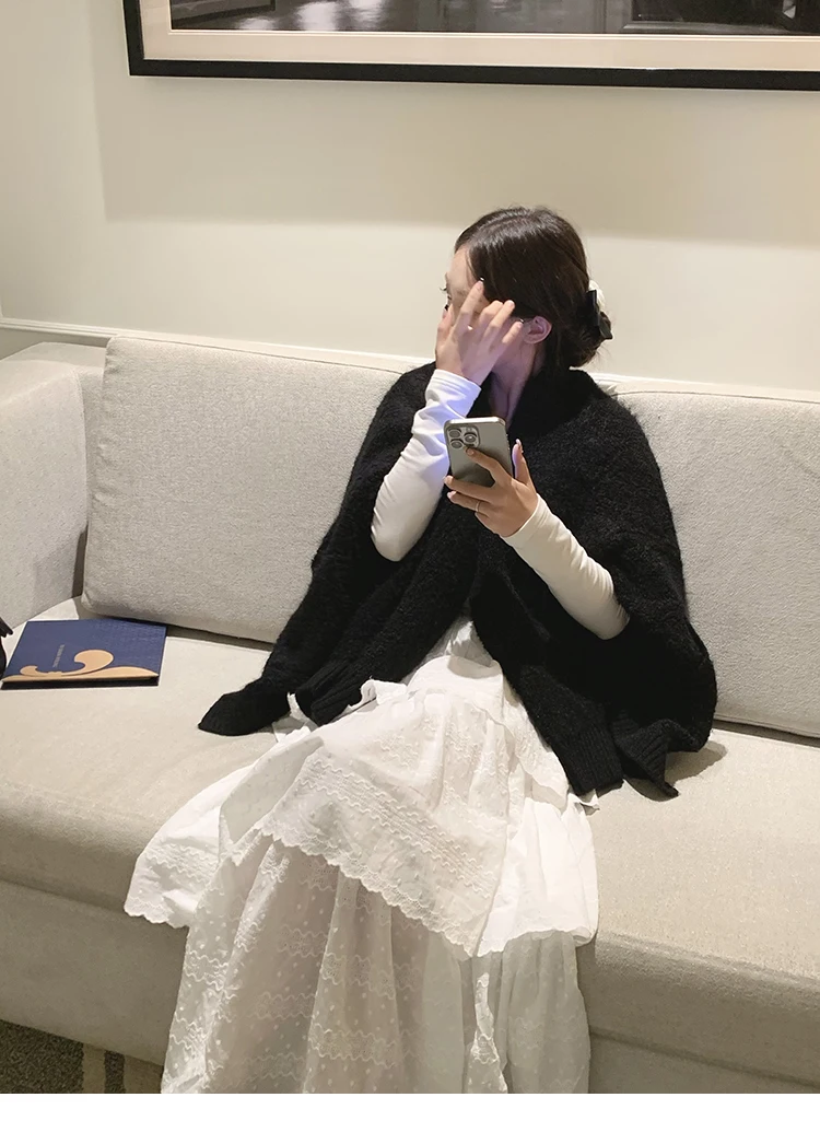 Autumn New Cake Midi Dresses for Women Solid Long Sleeve U-neck Backless A-line Korean Fashion Casual One Piece Vestidos Mujer