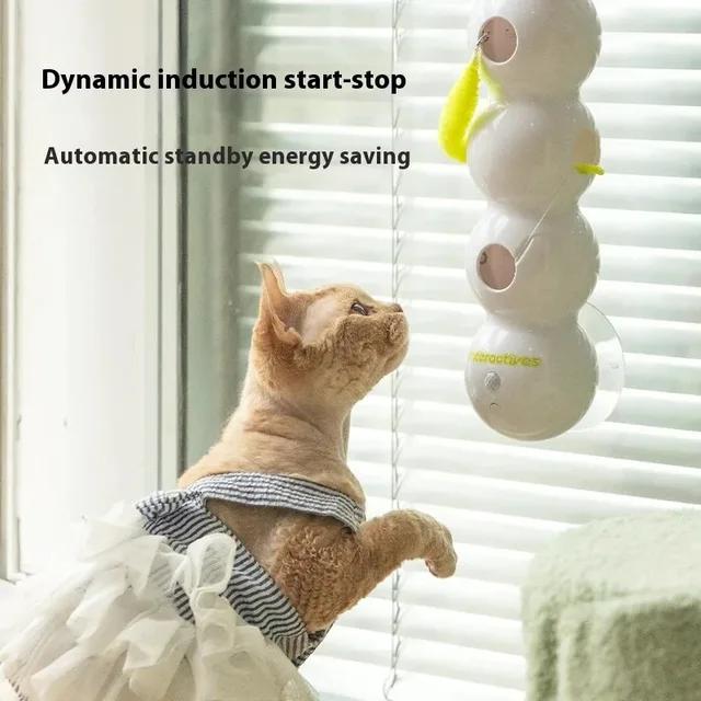 Interactive Cat Toy Intelligent Motion Activated Wack A Worm Post Toy with Tail Automatic Emerging From The Hole Teasing Cat Toy 4