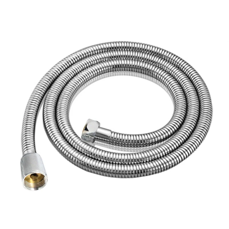 Bathroom Shower Head Hose Gasket Flexible Water Pipe 2/1.5/1M Chrome Shower Head Hose Pipe Durability Washers Stainless Steel